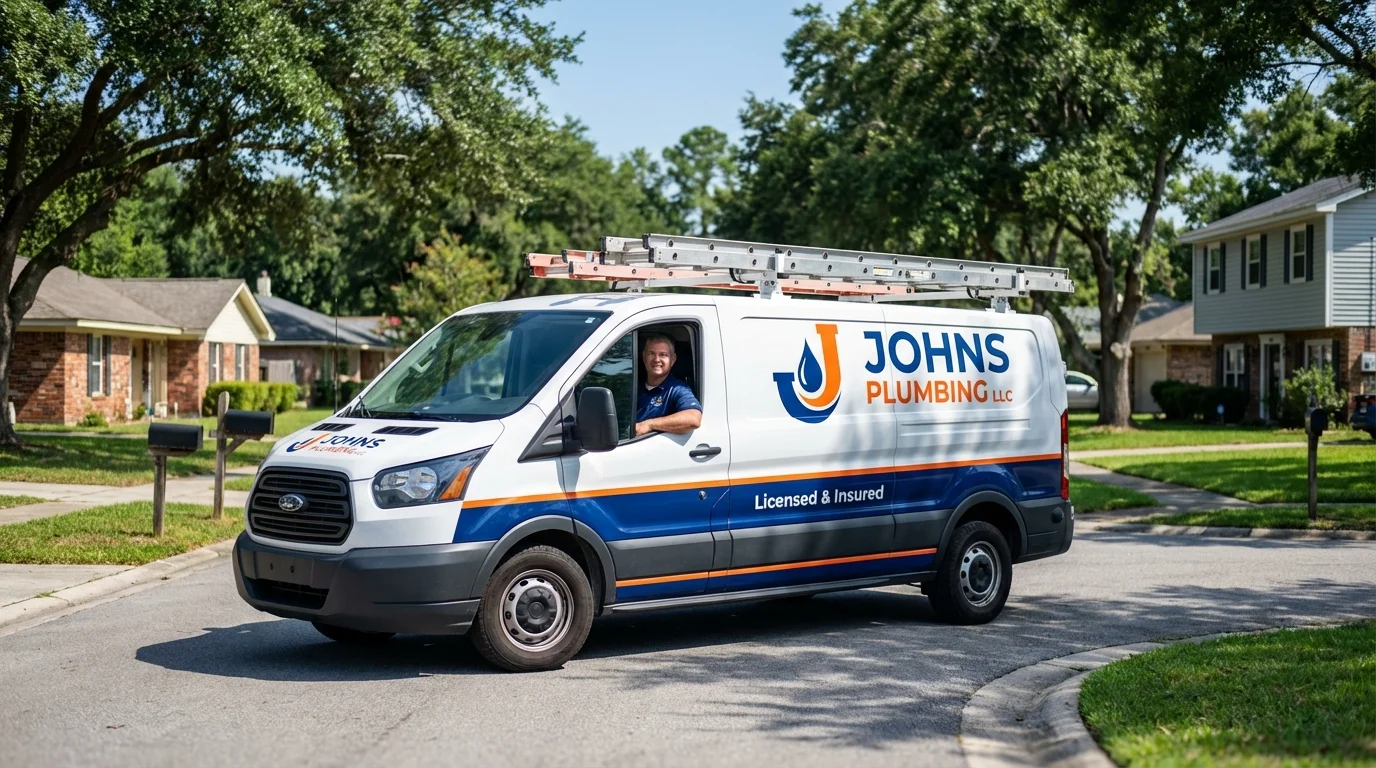 Johns Plumbing LLC service van in Farmington, NM